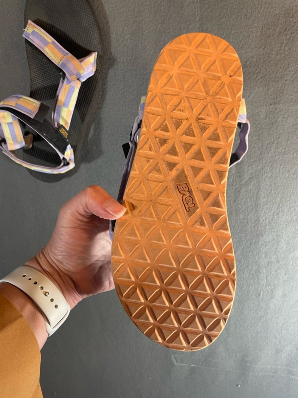 Teva Pastel Striped Strap Sandal in Lavender, Yellow and Black - Picture 5 of 6